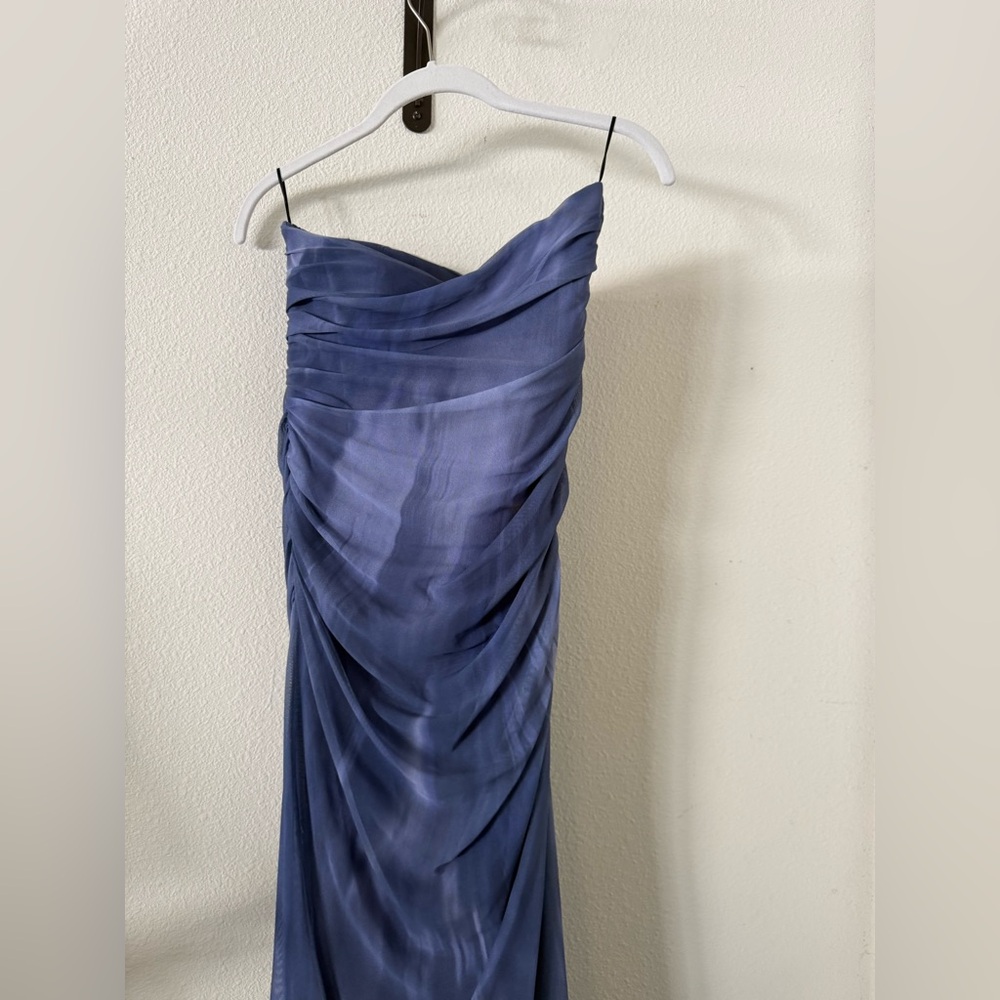 Zara Strapless Tulle Tie-Dye Print Dress - Picture 10 of 12